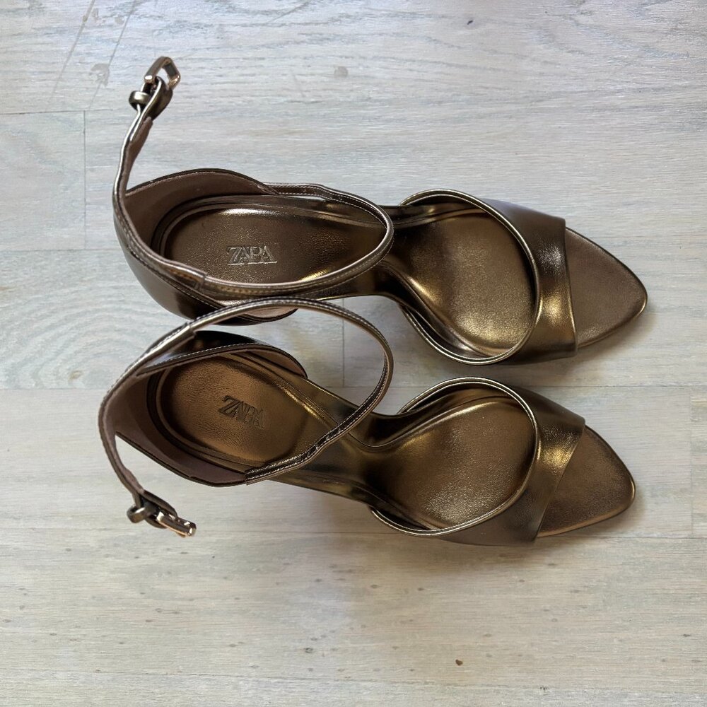 Zara Bronze Heeled Sandals